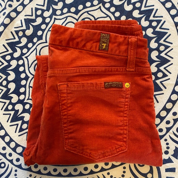 7 For All Mankind Denim - AWESOME!💙👖7FAM! SKINNY CORDS!👖💙28 5/6 30” WARM ORANGE 🍊